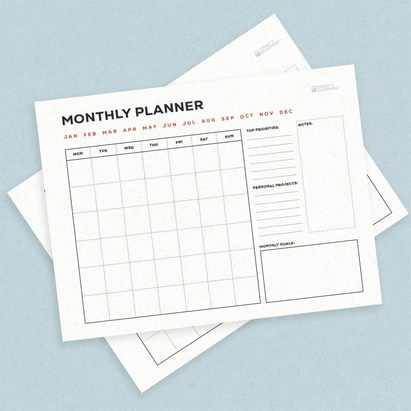 Monthly Planner PDF - Today's Blueprint